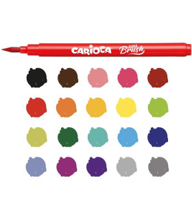 Marcadores con Punta Pincel Super Brush Carioca x 20