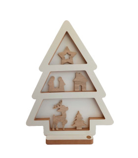 Adorno de Arbolito de Madera con Estantes