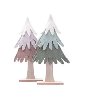 Adorno de Pino de Madera y Tela 30 cm Alparamis