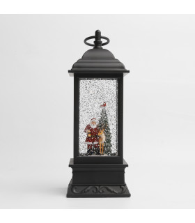 Adorno de Farol Santa y Reno con LED 28 cm Alparamis