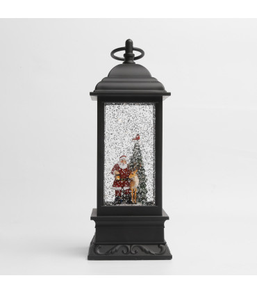 Adorno de Farol Santa y Reno con LED 28 cm Alparamis