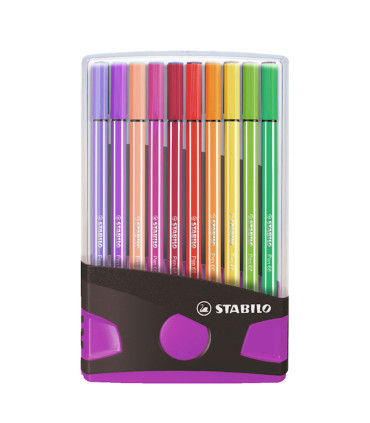Marcadores Pen 68 Color Parade Estuche Violeta Stabilo x 20