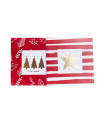 Tarjetas Stamping Rayas y Hojas Rojas - PACK x 12