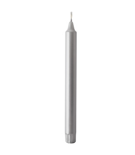 Vela Taper 25 cm Plateado Metálico x 4 unidades