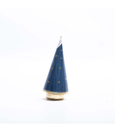 Adorno de Pino con Copos Azul 12 cm Alparamis