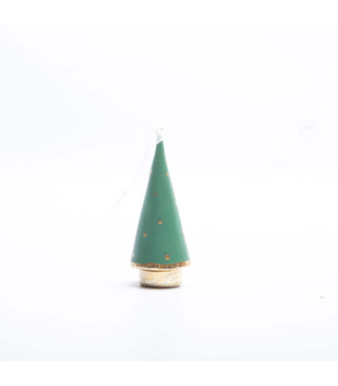 Adorno de Pino con Copos Verde 10 cm Alparamis