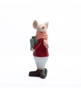 Adorno de Ratón con Regalo 18 cm Alparamis
