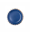 Plato de Cartón con Stamping Onda Azul x 8