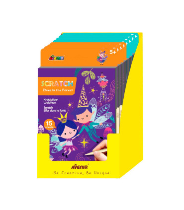 Libros de Actividades Scratch A5 8 Pz en 2 Diseños con Exhibidor Avenir