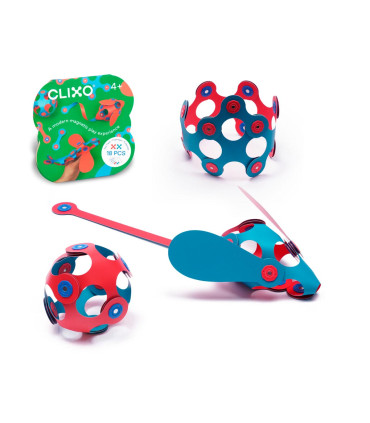 Set Itsy Coral y Turquesa 18 Piezas Clixo