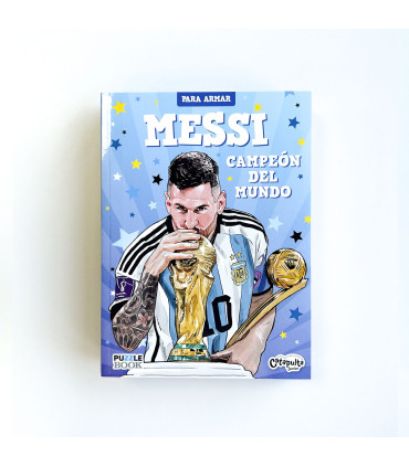 Libro con Rompecabezas Messi Campeón del Mundo