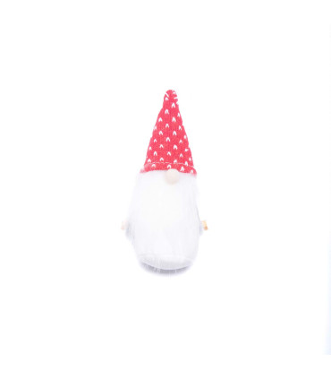 Adorno Navideño de Tela y Madera Rojo y Blanco 19 cm Alparamis