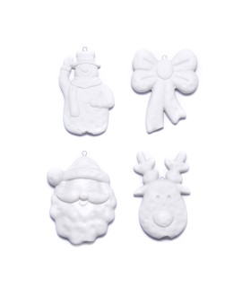 Adornos de Santa Snowman Reno y Moño 10 cm