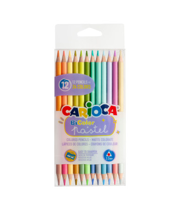 Lápices Bicolores Pastel Carioca x 12