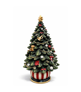 Adorno Árbol Navideño Musical Giratorio 22 cm a Cuerda Alparamis