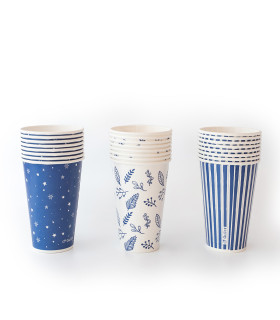 12 Paquetes De 8 Vasos Azules