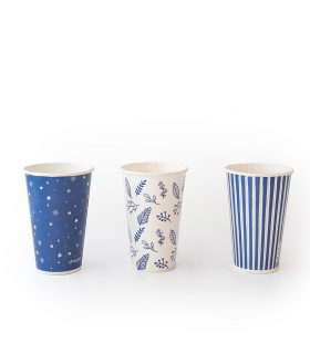 12 Paquetes De 8 Vasos Azules