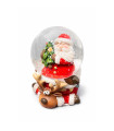 Esfera de Nieve 6 cm Santa con Base de Reno Alparamis