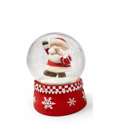 Esfera de Nieve 9 cm Santa con Base de Copos Alparamis