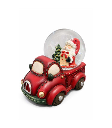 Esfera de Nieve 9 cm Santa en Camioneta Alparamis