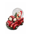 Esfera de Nieve 9 cm Santa en Camioneta Alparamis
