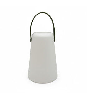 Lámpara LED Blanca con Manija Verde Oliva 20 cm Alparamis