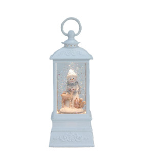 Farol Snowman 8 x 24 cm con LED Alparamis