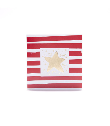 Tarjetas Stamping Rayas y Hojas Rojas - PACK x 12