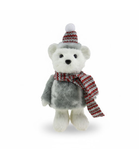 Adorno Oso con Gorro y Bufanda 12x27 cm Alparamis