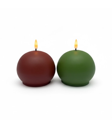 Vela Esférica LED Verde 10 cm Alparamis
