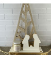 Adorno de Madera de Pesebre Árbol y Vela en Frasco