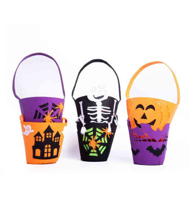 Canasto Balde de Tela Halloween Alparamis