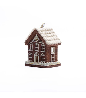 Adorno de Casita de Jengibre con Luz 10 cm Alparamis
