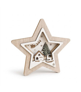 Adorno de Madera Estrella de Cuento 20 cm