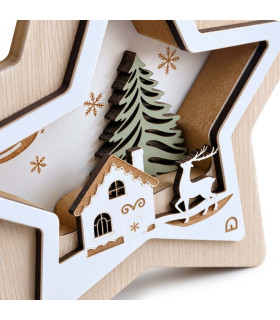 Adorno de Madera Estrella de Cuento 20 cm