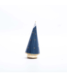 Adorno de Pino con Copos Azul 12 cm Alparamis