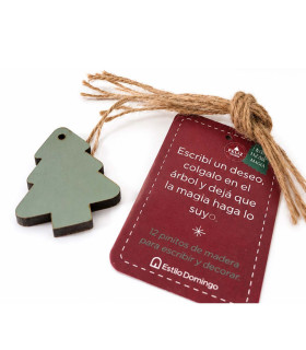Adornos de Madera Pinos Deseo para el Árbol 5 cm x 12