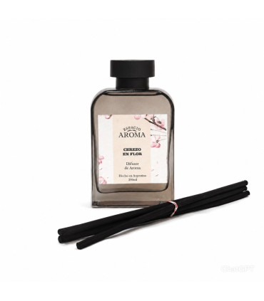 Difusor Ambiental 200 ml Línea Black Cerezo en Flor Espacio Aroma