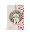 Mini Corona de Navidad de Madera Felices Fiestas 9 cm