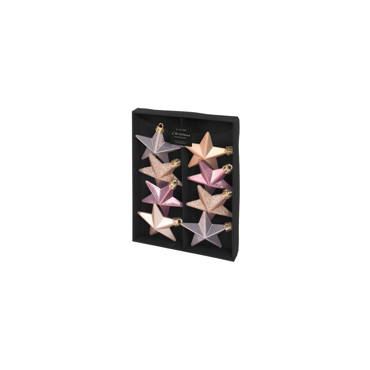 Set De 8 Estrellas Combinadas Rose Gold