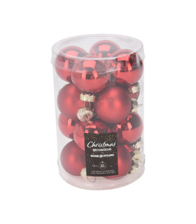 Bolas de Navidad de Vidrio Rojas 3.5 cm x 16 Alparamis