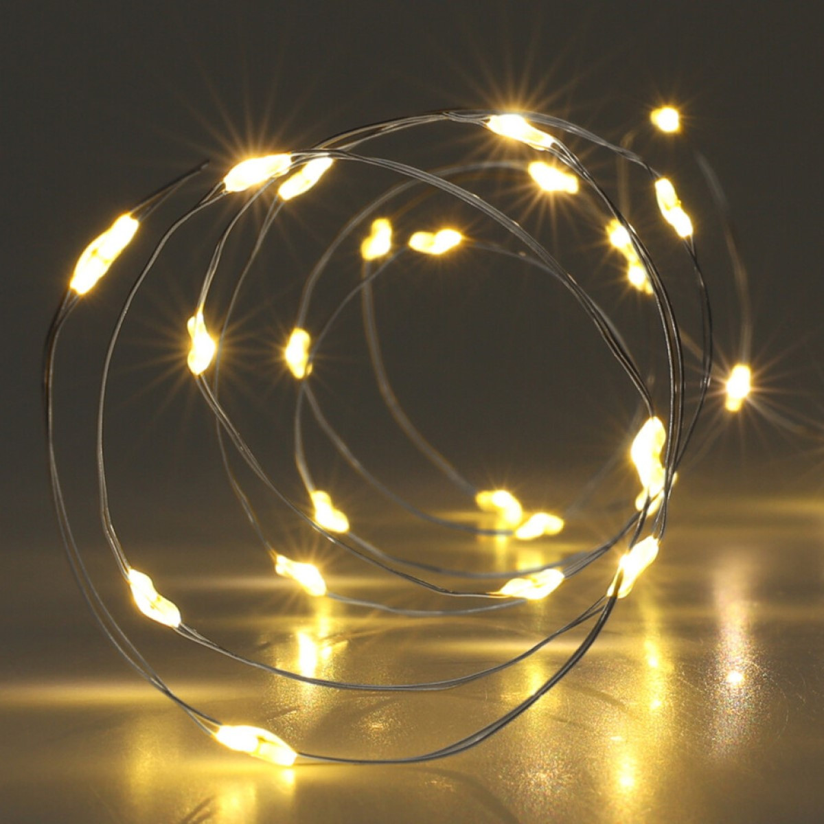 160 Mini Luces LED Blancas Cálidas en Alambre Plateado Alparamis