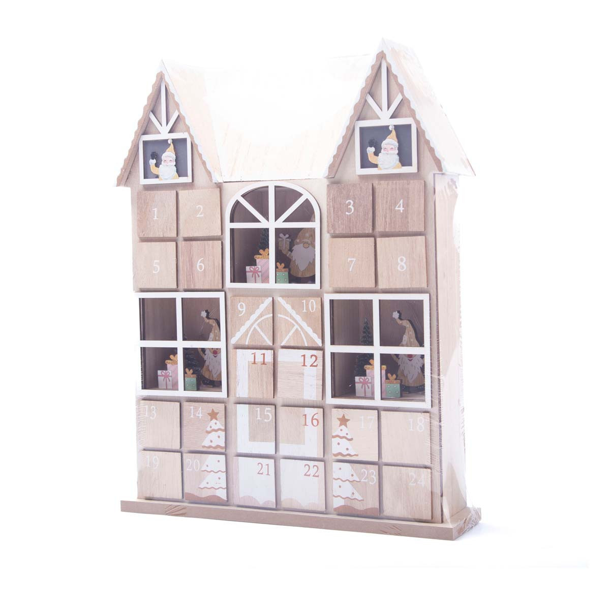 Calendario de Adviento de Madera con Luz LED 37 cm Alparamis