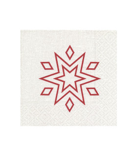 Servilleta 25X25 Starry White Red Xmas