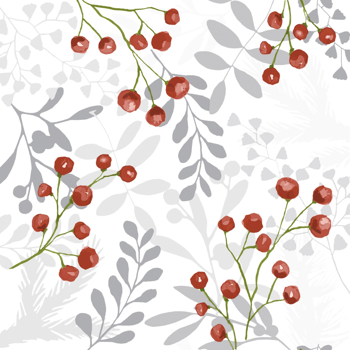 Servilleta 33X33 Red Berries Xmas