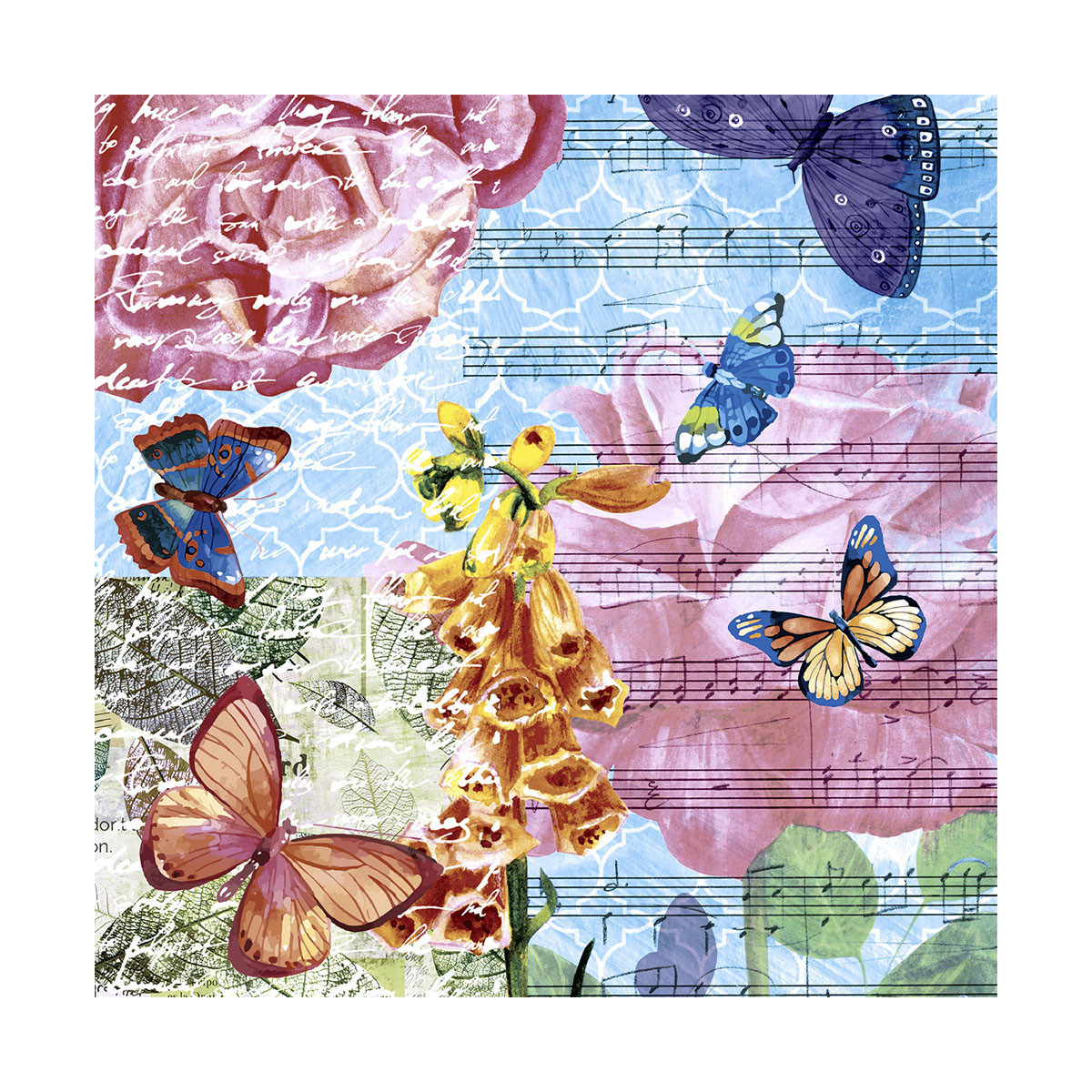 Servilletas 33 x 33 cm Musical Garden