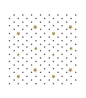 Servilletas 33x33 Black Stars Xmas
