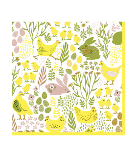Servilletas 33x33 Bunnies Chicks