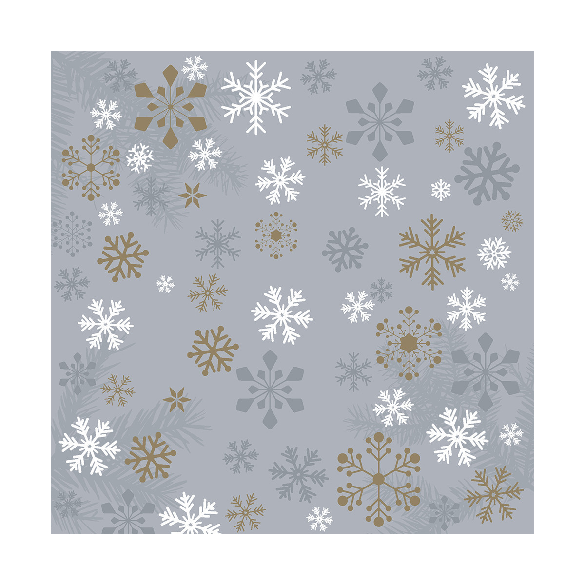 Servilletas 33 x 33 cm Traditional Snow Grey Xmas