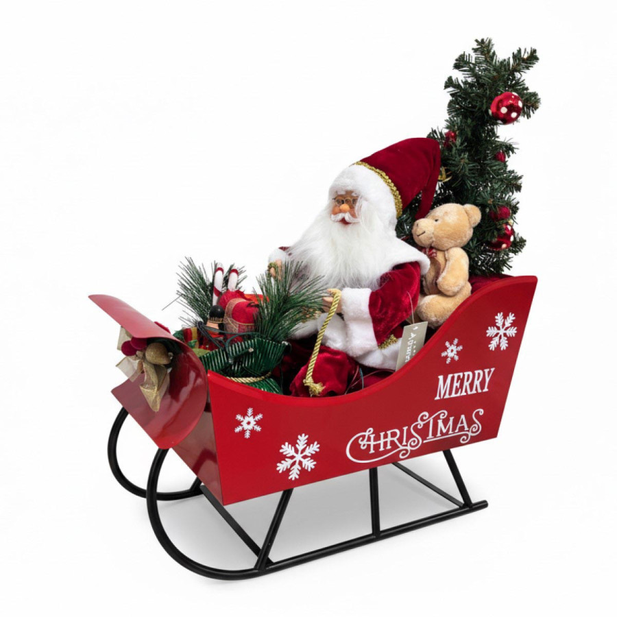 Adorno Trineo de Santa Musical con luz LED 60 cm Alparamis